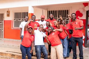 Telecel-Ghana-volunteers-celebrate-after-a-successful-handover-of-a-renovated-and-equipped-ICT-lab-at-the-Anfoega-Akukome-E.P.-Primary-School